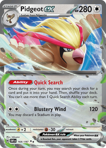 Pidgeot ex – Double Rare – 164/197 – Obsidian Flames
