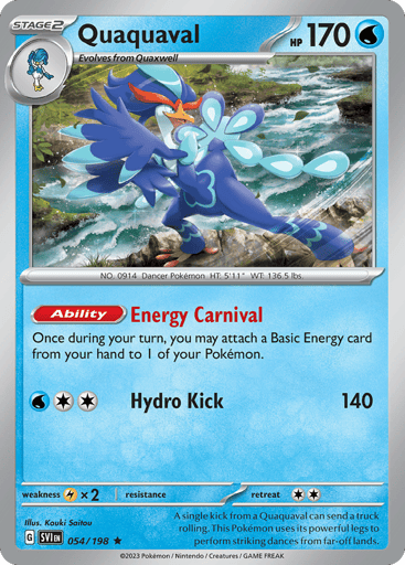 Quaquaval – Rare Reverse Holo – 054/198 – Scarlet & Violet