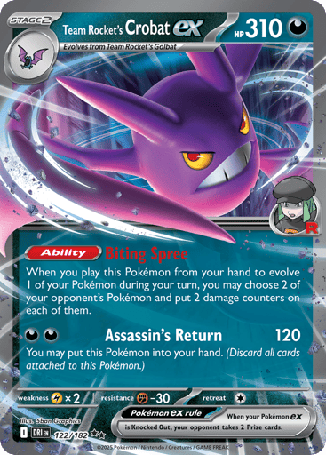 Team Rocket’s Crobat ex – Double Rare – 122/182 – Destined Rivals