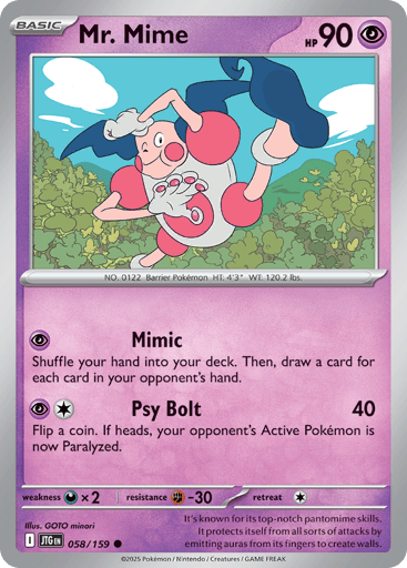 Mr. Mime – Common Reverse Holo – 058/159 – Journey Together