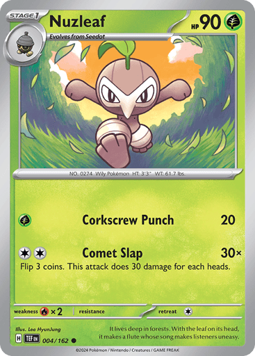Nuzleaf – Common Reverse Holo – 004/162 – Temporal Forces
