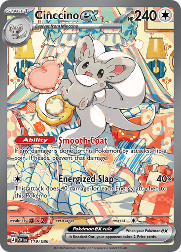 Cinccino ex – Special Illustration Rare – 119/086 – Chaos Rising