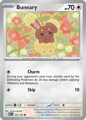 Buneary – Common Reverse Holo – 107/132 – Mega Evolution