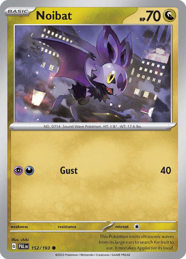 Noibat – Common Reverse Holo – 152/193 – Paldea Evolved