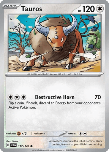 Tauros – Common Reverse Holo – 112/142 – Stellar Crown