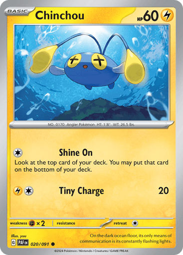 Chinchou – Common – 020/091 – Paldean Fates