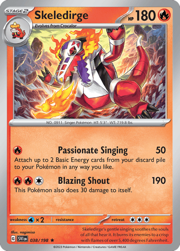 Skeledirge – Rare Reverse Holo – 038/198 – Scarlet & Violet
