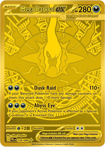 Mega Darkrai ex – Mega Hyper Rare – 120/084 – Pitch Black