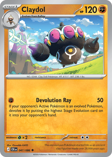 Claydol – Uncommon – 047/086 – Chaos Rising