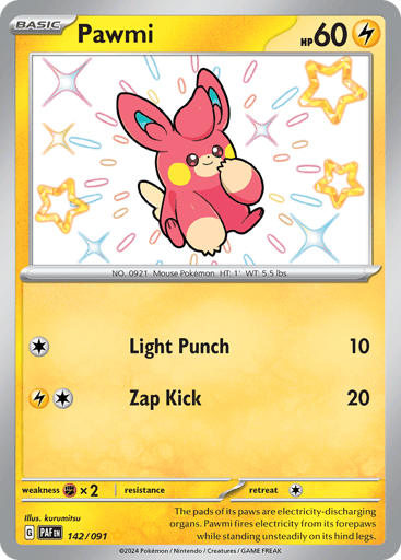 Pawmi – Shiny Rare – 142/091 – Paldean Fates