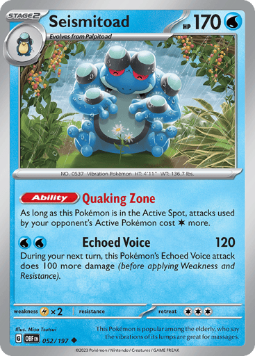 Seismitoad – Uncommon – 052/197 – Obsidian Flames