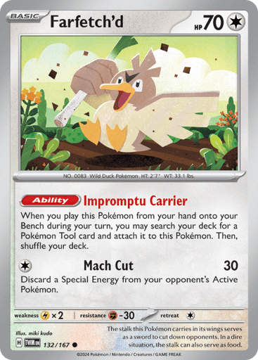 Farfetch'd – Common Reverse Holo – 132/167 – Twilight Masquerade
