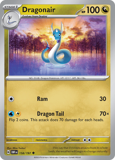 Dragonair – Uncommon Reverse Holo – 158/197 – Obsidian Flames