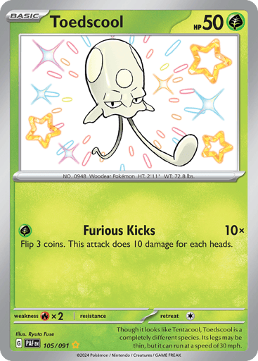 Toedscool – Shiny Rare – 105/091 – Paldean Fates