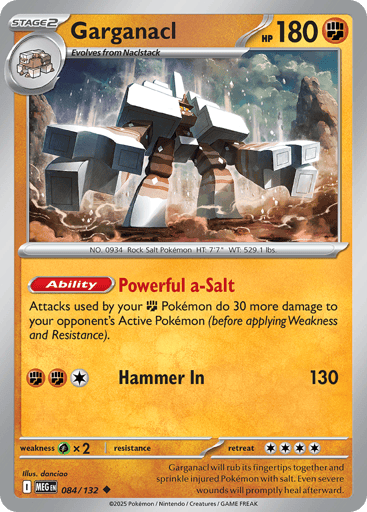 Garganacl – Uncommon Reverse Holo – 084/132 – Mega Evolution
