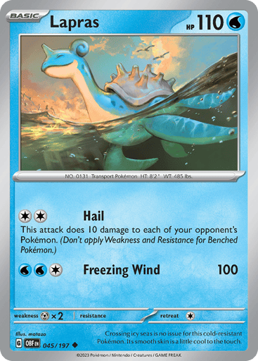 Lapras – Uncommon Reverse Holo – 045/197 – Obsidian Flames