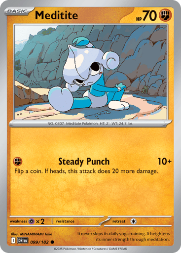 Meditite – Common Reverse Holo – 099/182 – Destined Rivals