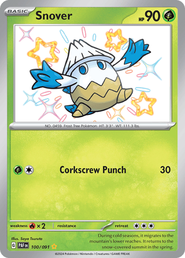 Snover – Shiny Rare – 100/091 – Paldean Fates