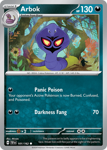 Arbok – Common Reverse Holo – 101/162 – Temporal Forces