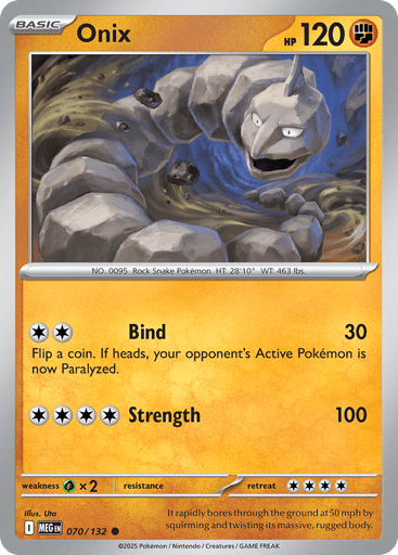 Onix – Common Reverse Holo – 070/132 – Mega Evolution