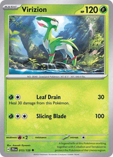Virizion – Uncommon Reverse Holo – 015/159 – Journey Together