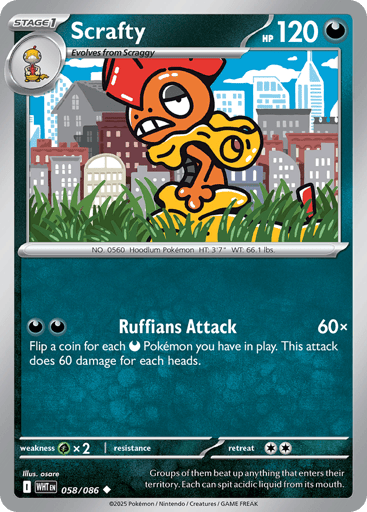 Scrafty – Uncommon – 058/086 – White Flare