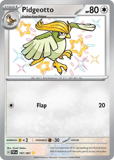 Pidgeotto – Shiny Rare – 197/091 – Paldean Fates