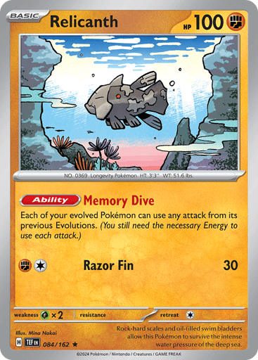 Relicanth – Rare Holo – 084/162 – Temporal Forces