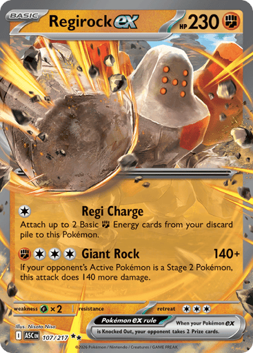 Regirock ex – Double Rare – 107/217 – Ascended Heroes