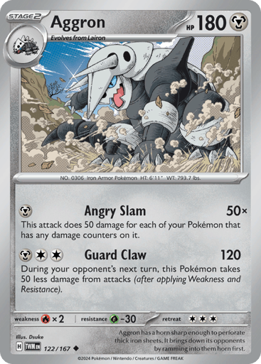 Aggron – Uncommon Reverse Holo – 122/167 – Twilight Masquerade