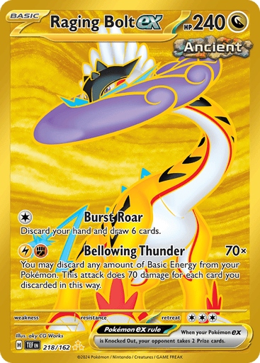 Raging Bolt ex – Hyper Rare – 218/162 – Temporal Forces