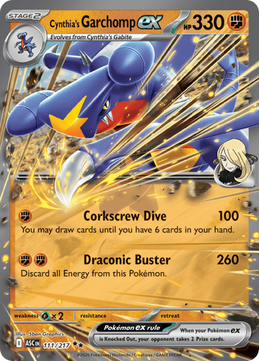 Cynthia’s Garchomp ex – Double Rare – 111/217 – Ascended Heroes