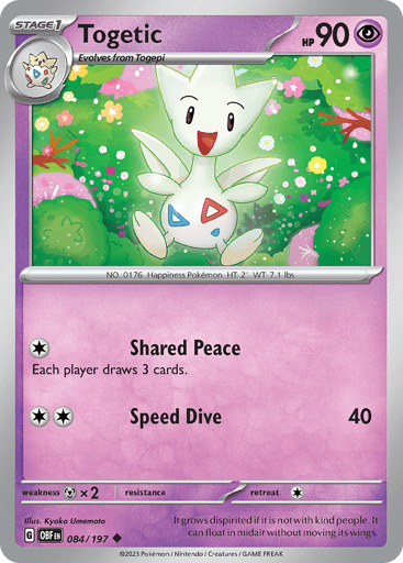 Togetic – Uncommon Reverse Holo – 084/197 – Obsidian Flames