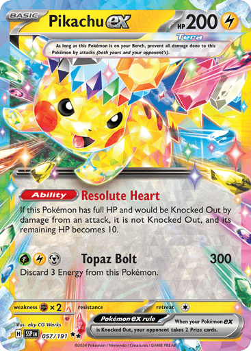 Pikachu ex – Double Rare – 057/191 – Surging Sparks