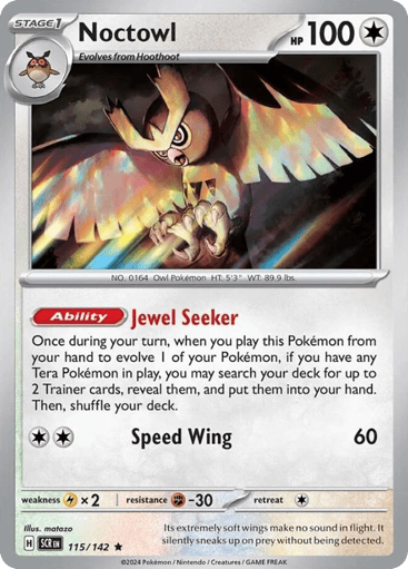 Noctowl – Rare Reverse Holo – 115/142 – Stellar Crown