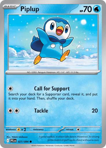Piplup – Common Reverse Holo – 027/094 – Phantasmal Flames