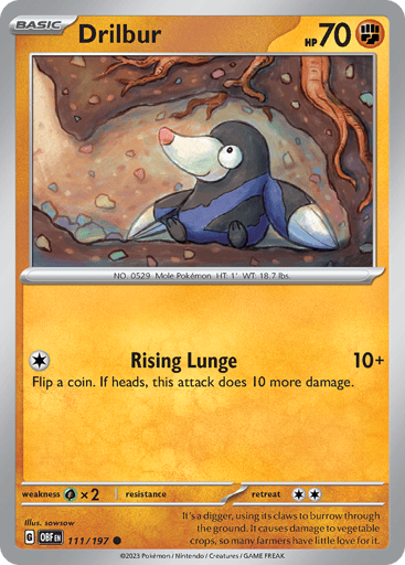 Drilbur – Common – 111/197 – Obsidian Flames