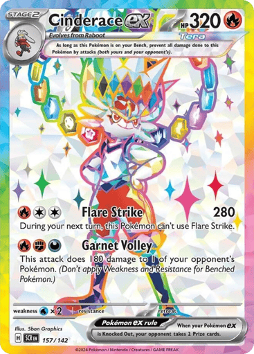 Cinderace ex – Ultra Rare – 157/142 – Stellar Crown