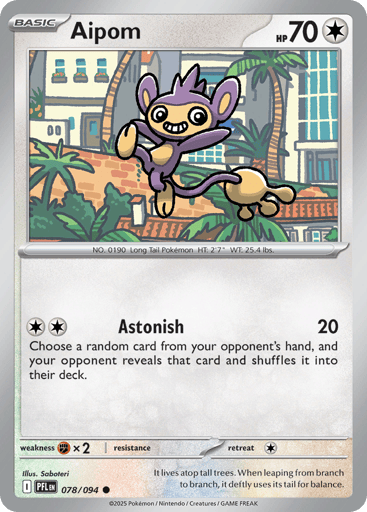 Aipom – Common Reverse Holo – 078/094 – Phantasmal Flames