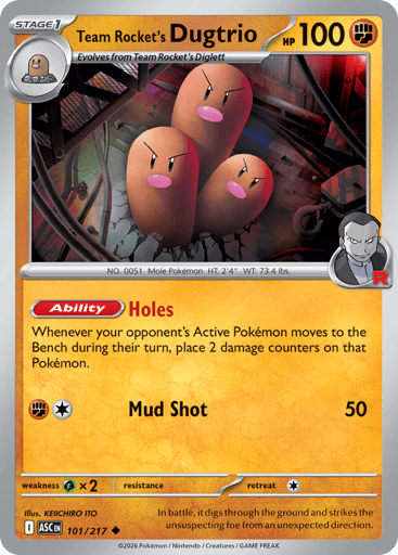Team Rocket’s Dugtrio – Uncommon – 101/217 – Ascended Heroes