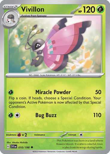 Vivillon – Uncommon Reverse Holo – 010/198 – Scarlet & Violet