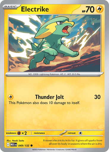 Electrike – Common Reverse Holo – 049/132 – Mega Evolution