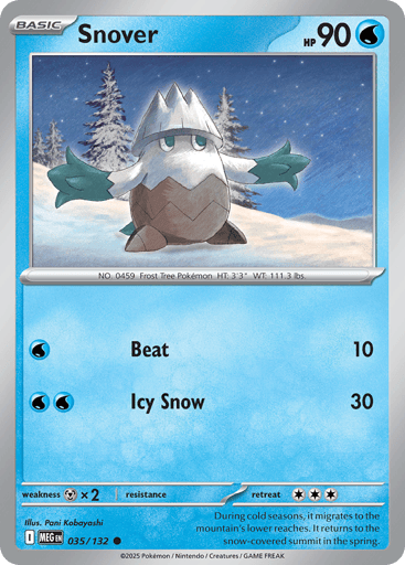 Snover – Common Reverse Holo – 035/132 – Mega Evolution