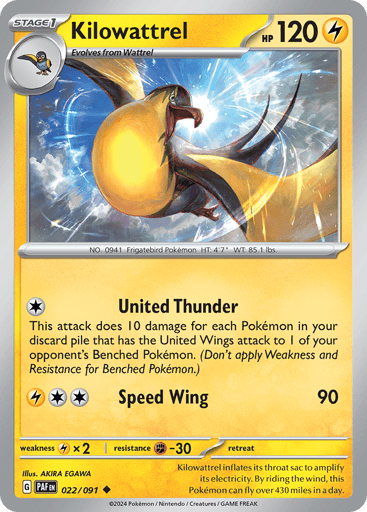 Kilowattrel – Uncommon – 022/091 – Paldean Fates