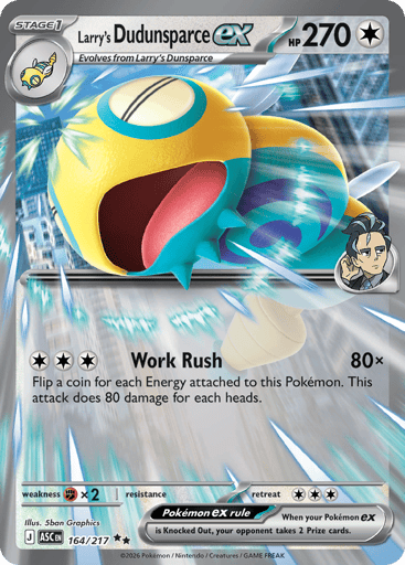 Larry’s Dudunsparce ex – Double Rare – 164/217 – Ascended Heroes