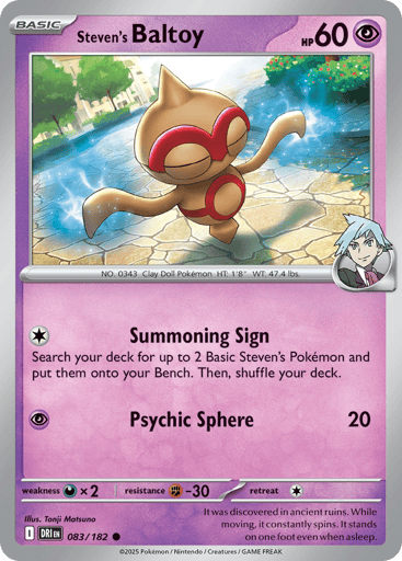 Steven’s Baltoy – Common Reverse Holo – 083/182 – Destined Rivals