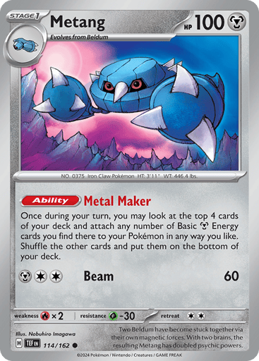 Metang – Common Reverse Holo – 114/162 – Temporal Forces