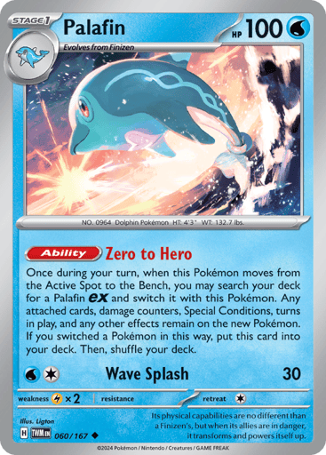 Palafin – Uncommon Reverse Holo – 060/167 – Twilight Masquerade