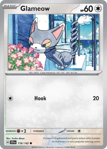 Glameow – Common Reverse Holo – 116/142 – Stellar Crown