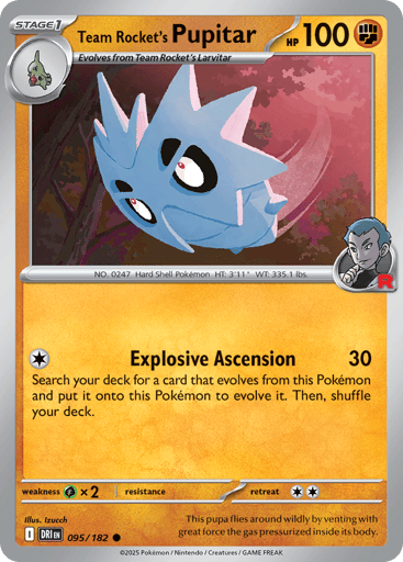 Team Rocket’s Pupitar – Common Reverse Holo – 095/182 – Destined Rivals